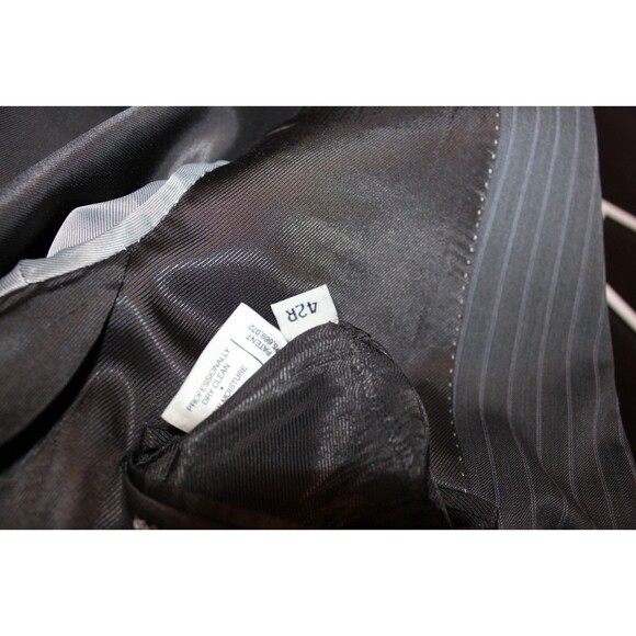 Hart Schaffner Marx Blazer Gray Striped Wool Sport Coat Suit Jacket 42R - Picture 7 of 8